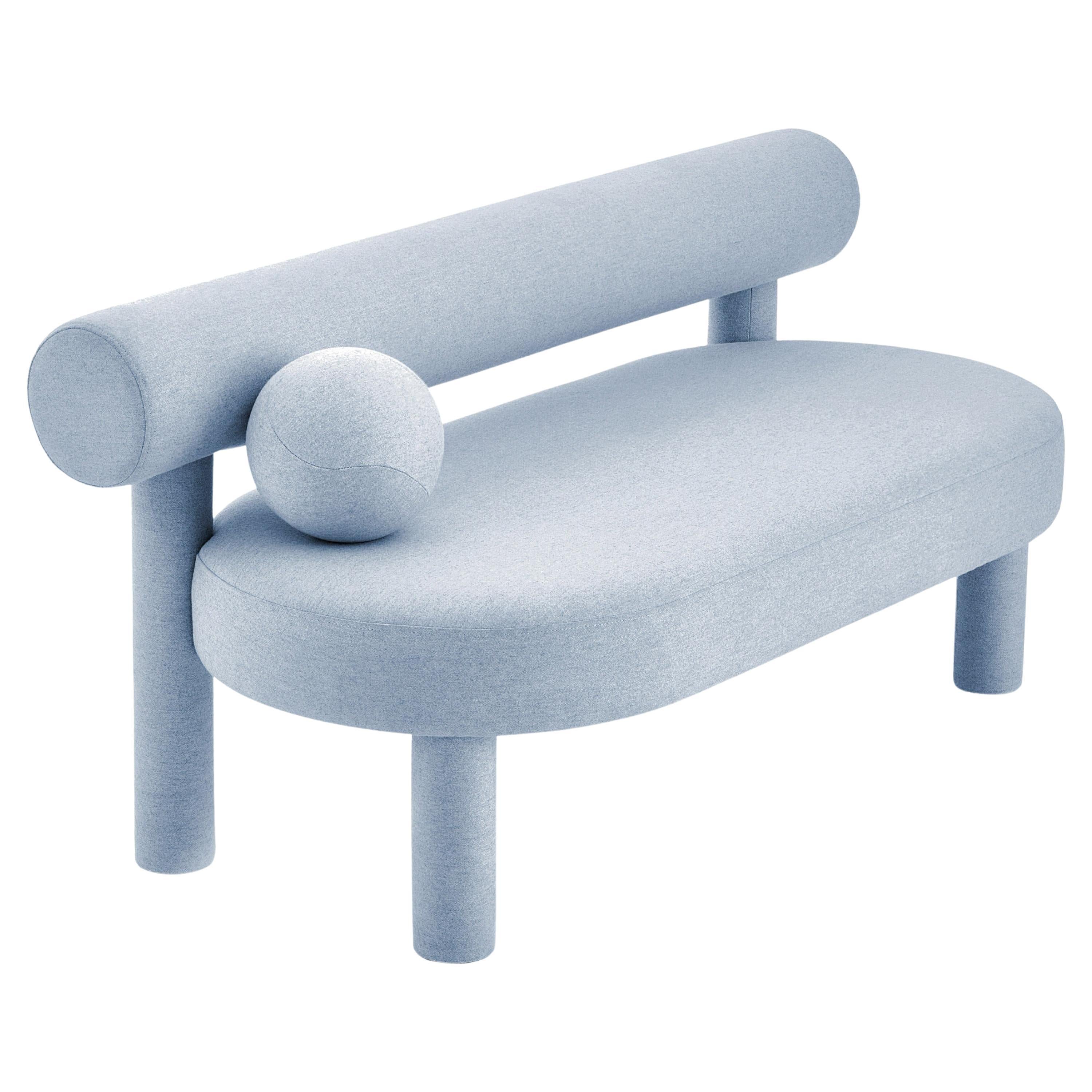 Contemporary Sofa Gropius CS1 von NOOM, Blauer Samt im Angebot