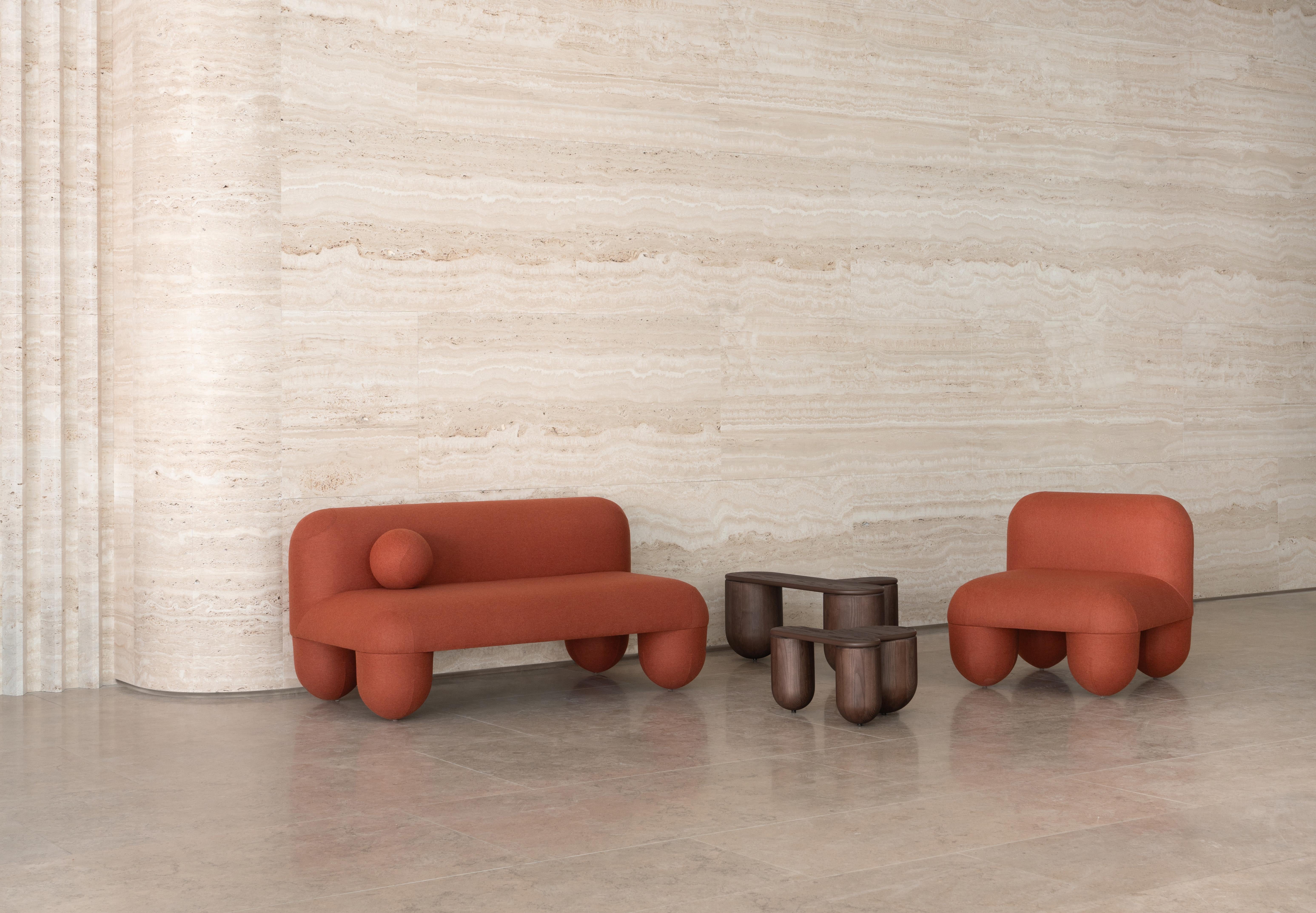 Ukrainian Contemporary Sofa 'Hello' by Denys Sokolov x Noom, Orange For Sale