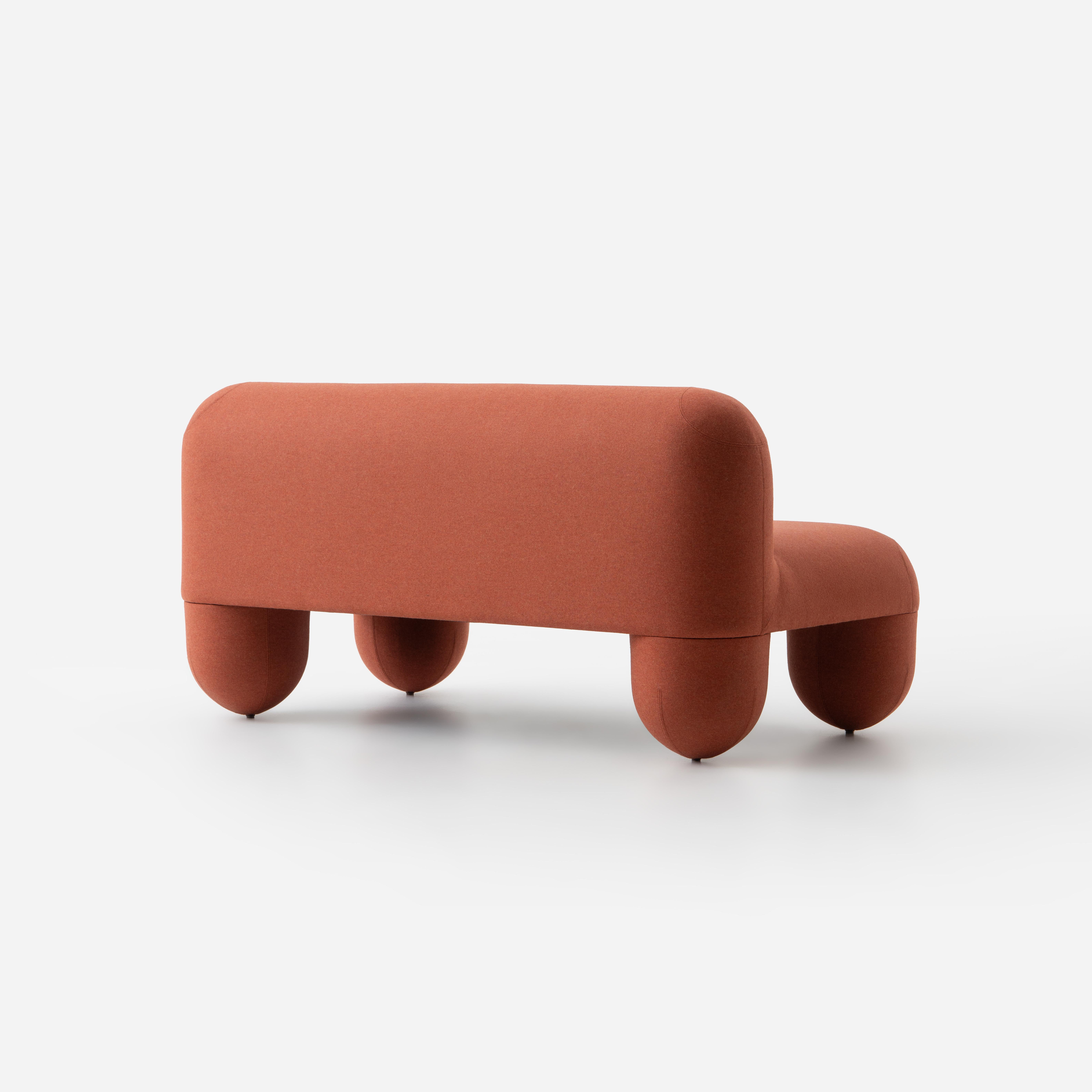 Metal Contemporary Sofa 'Hello' by Denys Sokolov x Noom, Orange For Sale