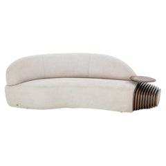 Contemporary Sofa in Beige Modern Sofa with Side Table (left side)