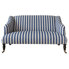Contemporary Sofa in Customized Blue Striped Upholstery, Belgium, 2020s