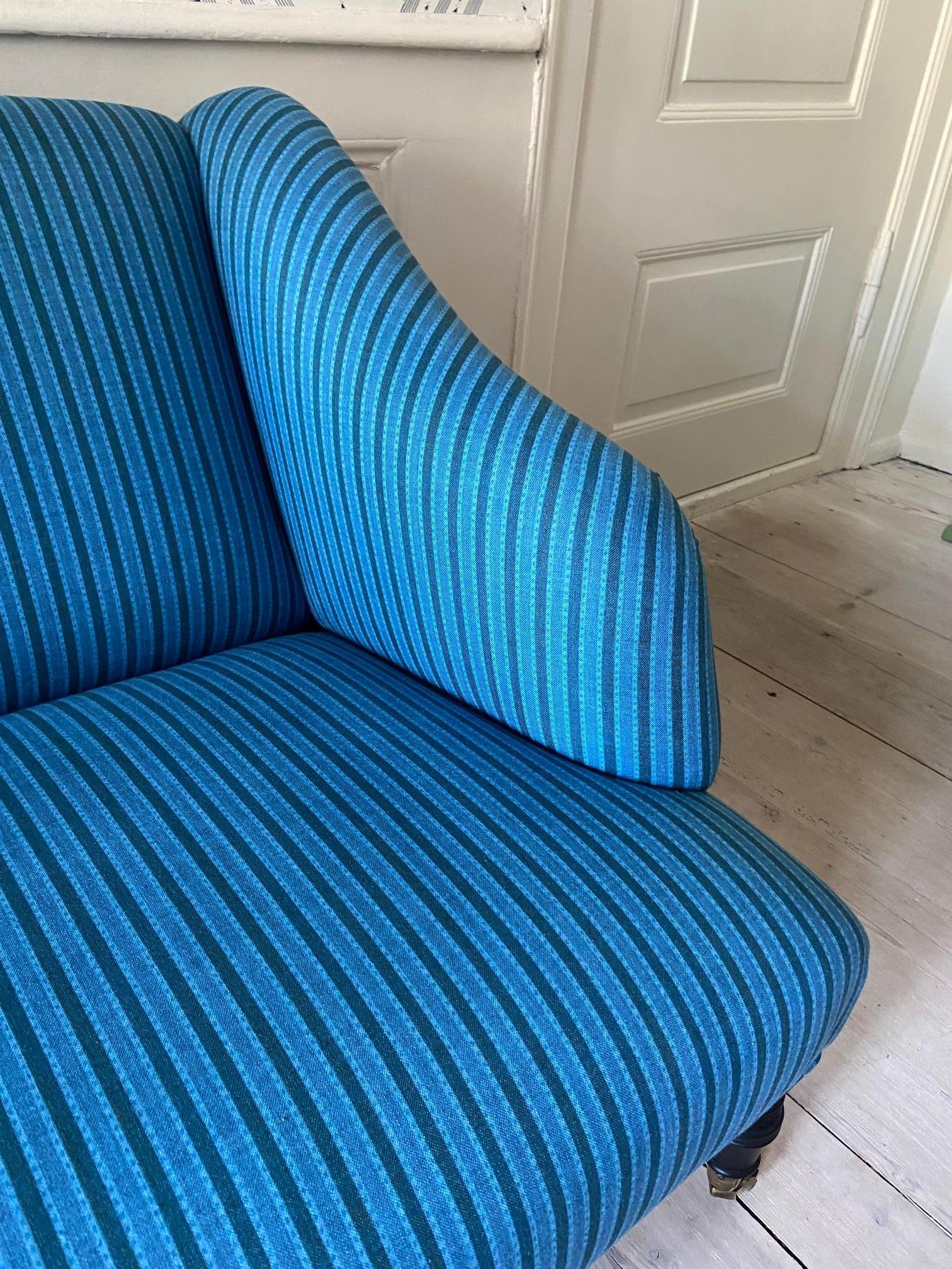 Textile Contemporary Sofa in Customized Blue Upholstery by the Apartment, Belgium, 2020 For Sale