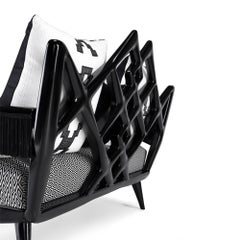 Sofa in Fabric with Embroidered Cushions