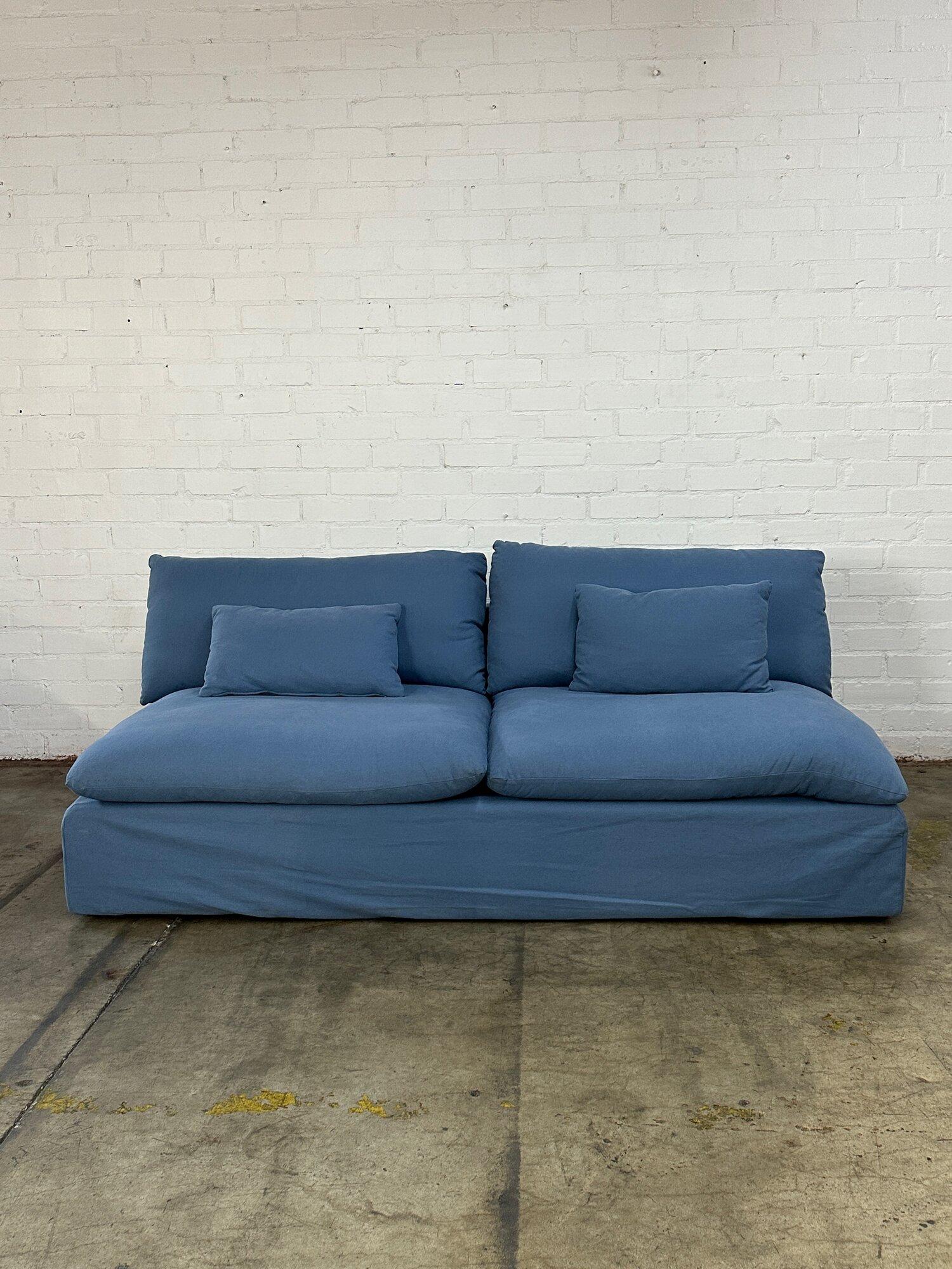 Cotton Contemporary Sofa in Light Blue - Sold Separately For Sale