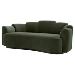 Contemporary Sofa in Torrin Green Velvet, S Size