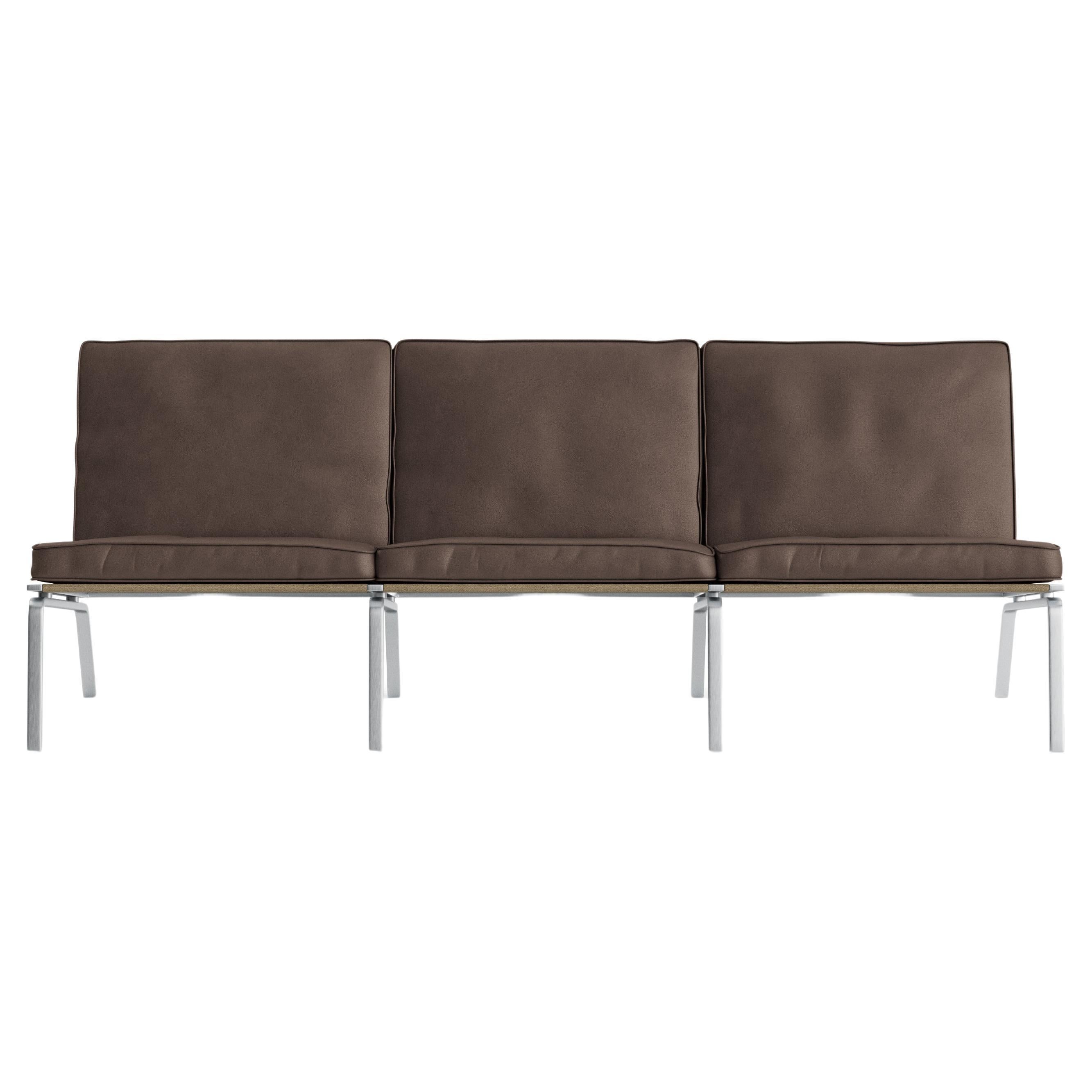 Contemporary Sofa 'MAN' by Norr11, Three Seater, Dunes, Brown