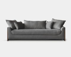 Contemporary Sofa 'Marina' by Obstacles, Grey Fabric K04 and Oak Wood