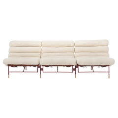 Contemporary Sofa Nuvola by Hannes Peer in Santos Rosewood and Full Leather