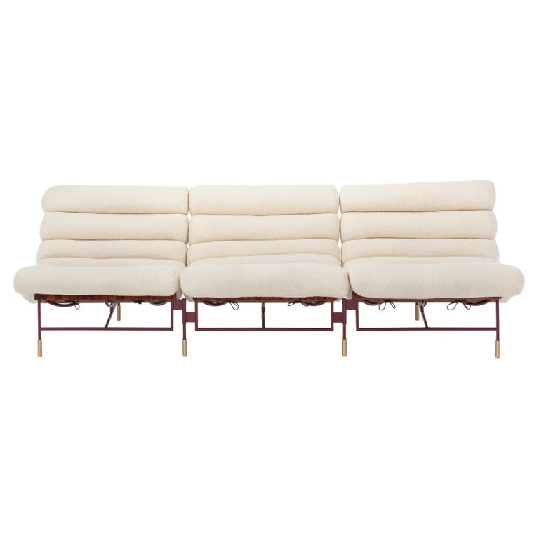 Contemporary Sofa Nuvola by Hannes Peer in Santos Rosewood and Full Leather  For Sale at 1stDibs