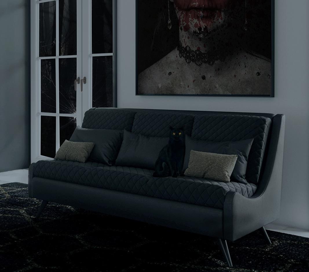 Zeitgenössisches Sofa aus Samt und hochglanzpoliertem Lack angeboten im Zustand „Neu“ im Angebot in New York, NY
