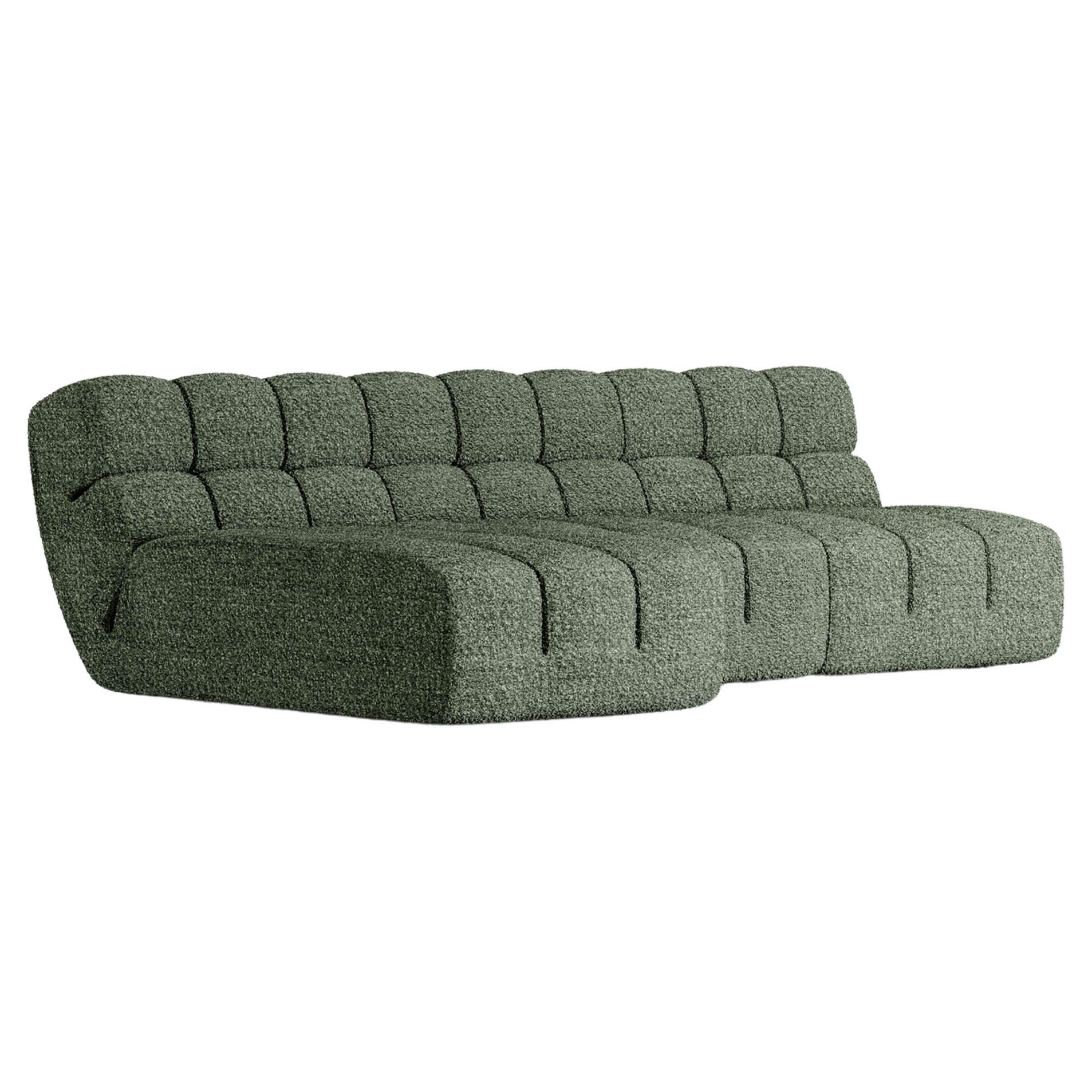 Contemporary Sofa 'Palmo' by Amura Lab, Nimbus by Dedar - Loden  For Sale