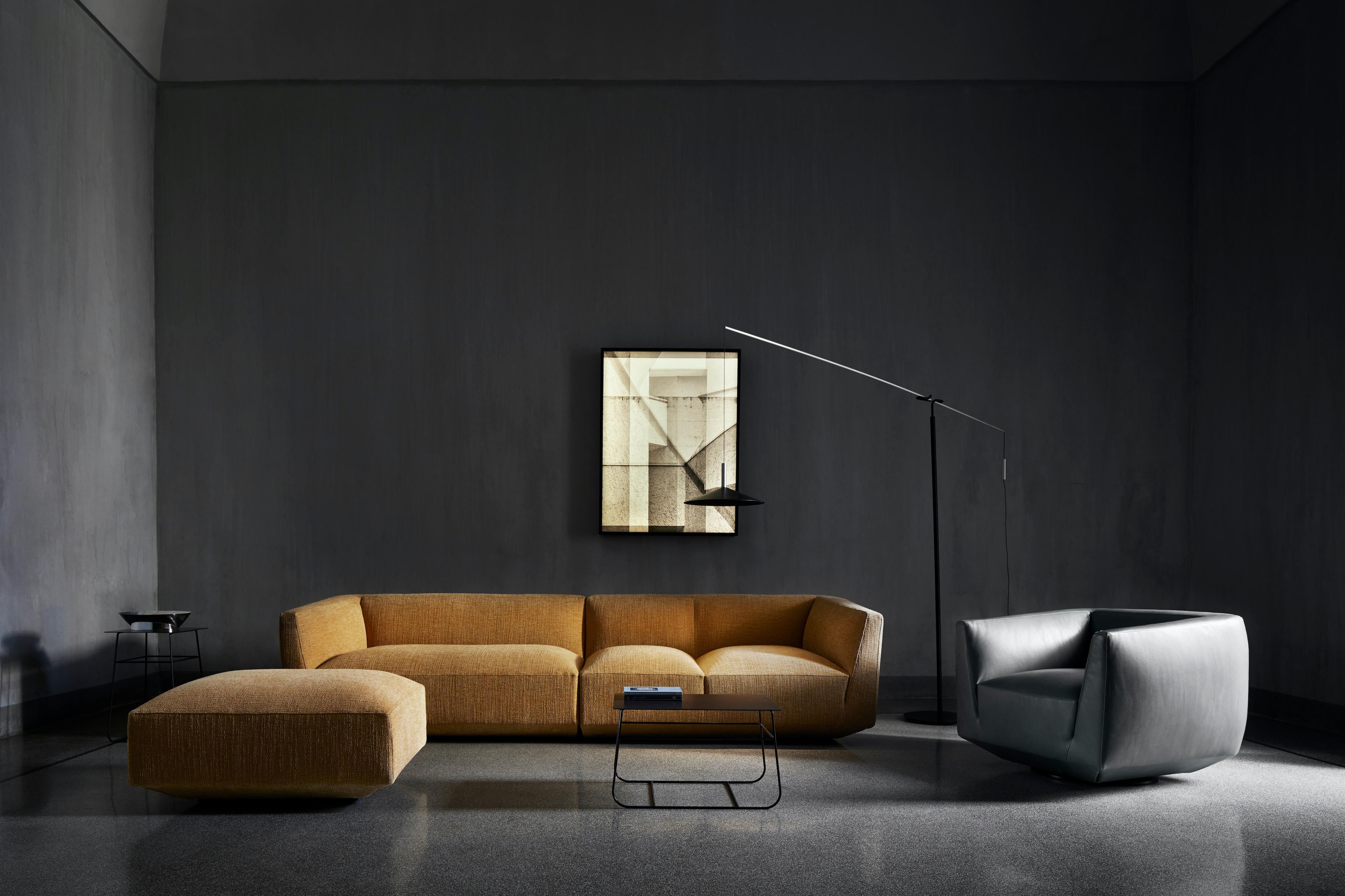 Panis sofa by Amura Lab.
Setup 215l + 216.

Dimensions : H. 70 x 296 x 92 cm.

Fabric reference in picture : Siena 06

More modules available in different fabrics and colors.
 
“Soft shapes declinable in all possible configurations”. The