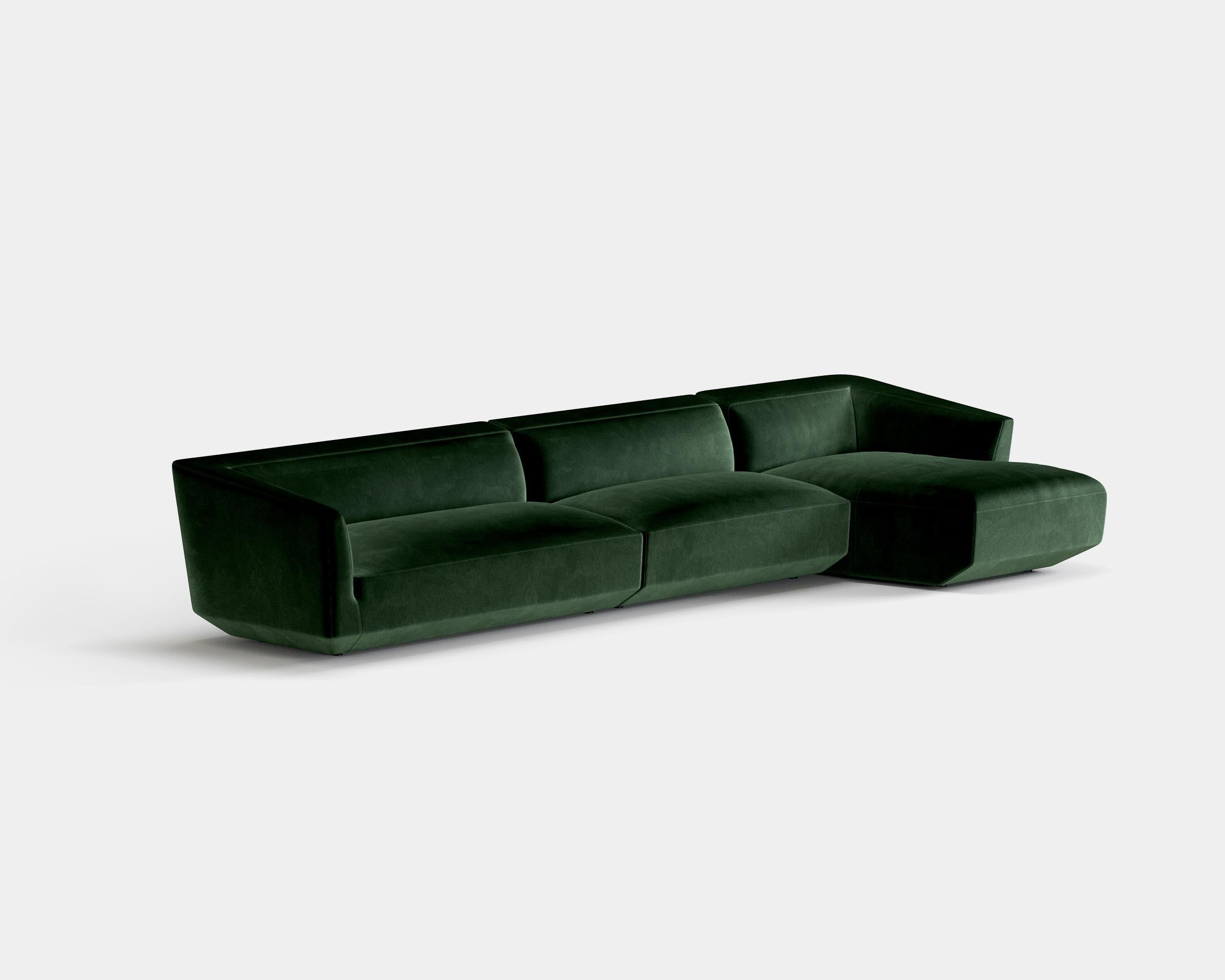 Panis sofa (setup 3) by Amura Lab.

Dimensions : H. 70 x 387 x 147 cm
Modules: 021l + 143l + 018

Fabric reference in picture : Nobilis 25

More modules available in different fabrics and colors.
 
“Soft shapes declinable in all possible
