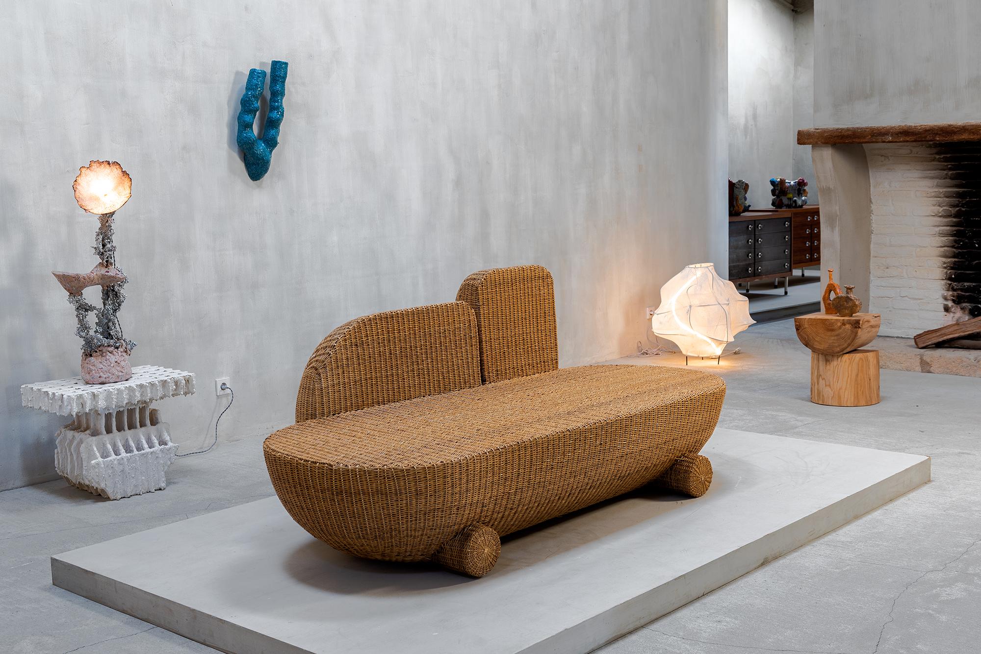 Colombien Canapé contemporain, fibre Yaré naturelle et durable, par Fango (F. Jaramillo) en vente