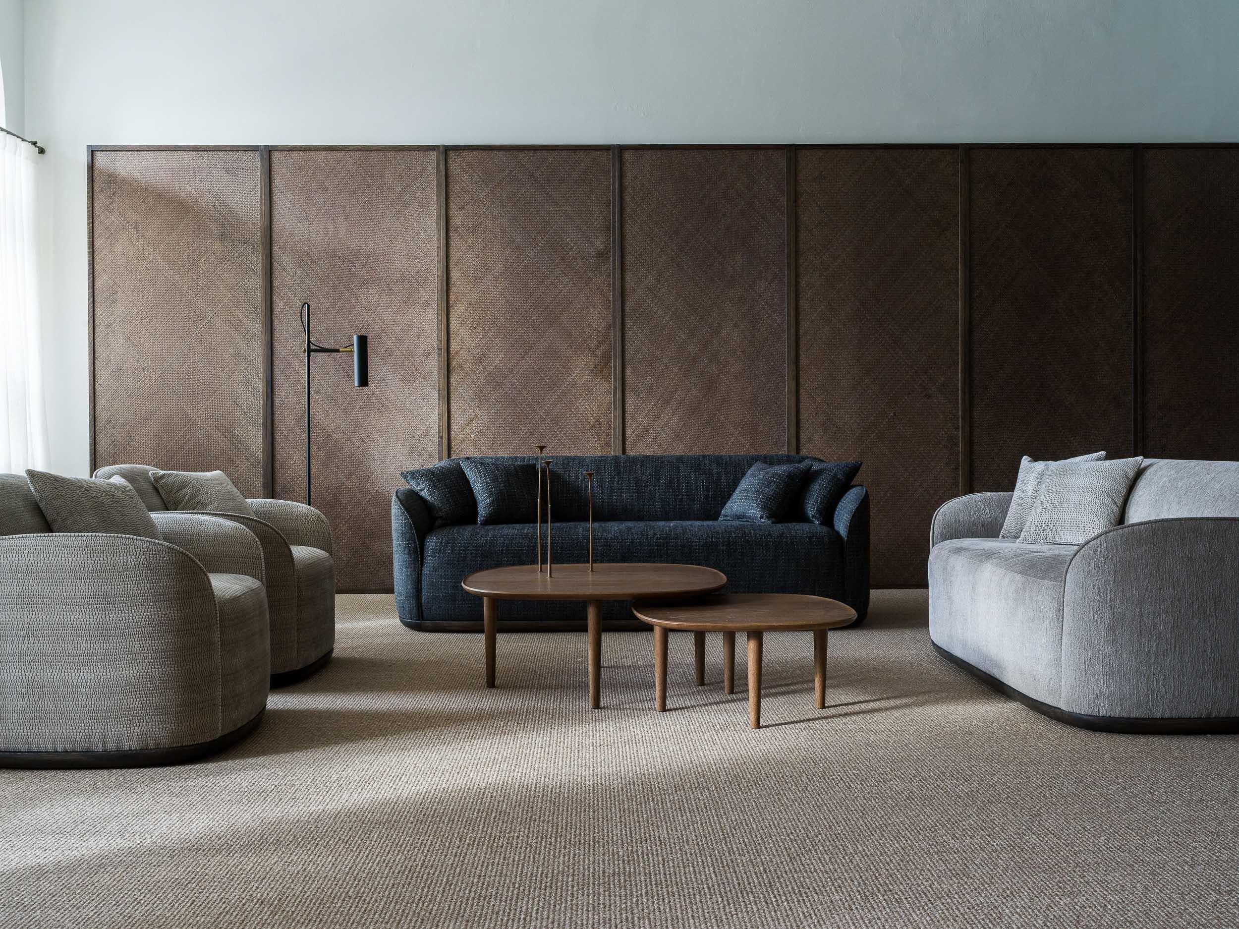 Canapé contemporain « Unio » de Poiat, 3 canapés, tissu Chivasso Yang 95 en vente 2