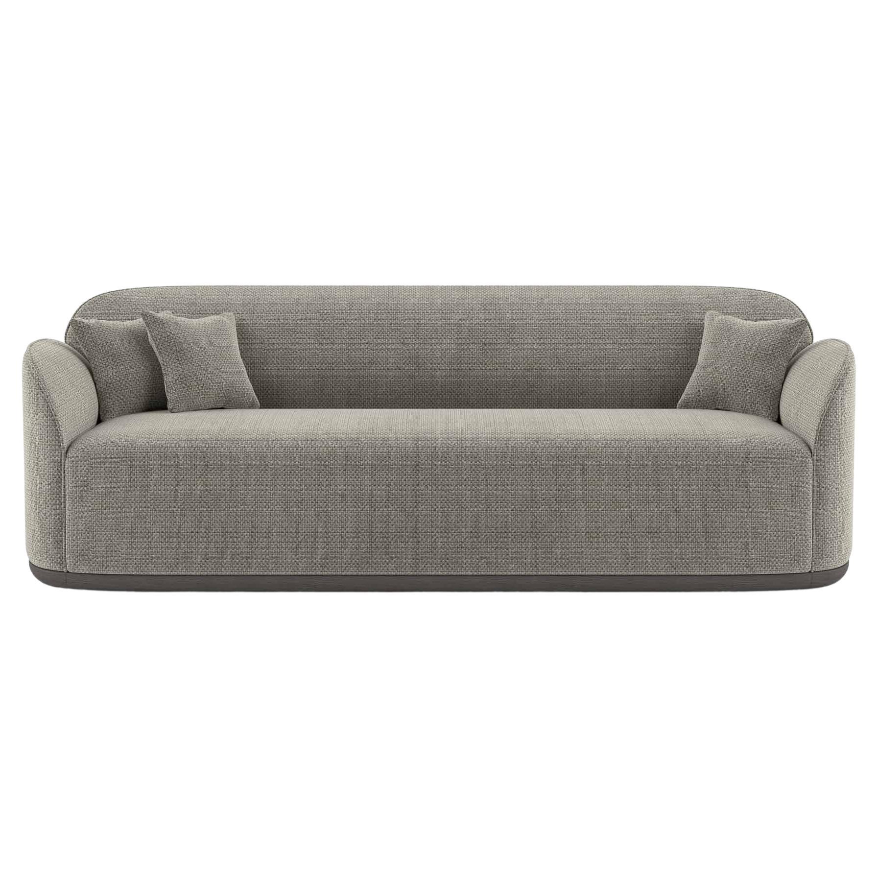 Contemporary Sofa 'Unio' by Poiat, 3 seaters, Fabric Hanoi 04 by Pierre Frey