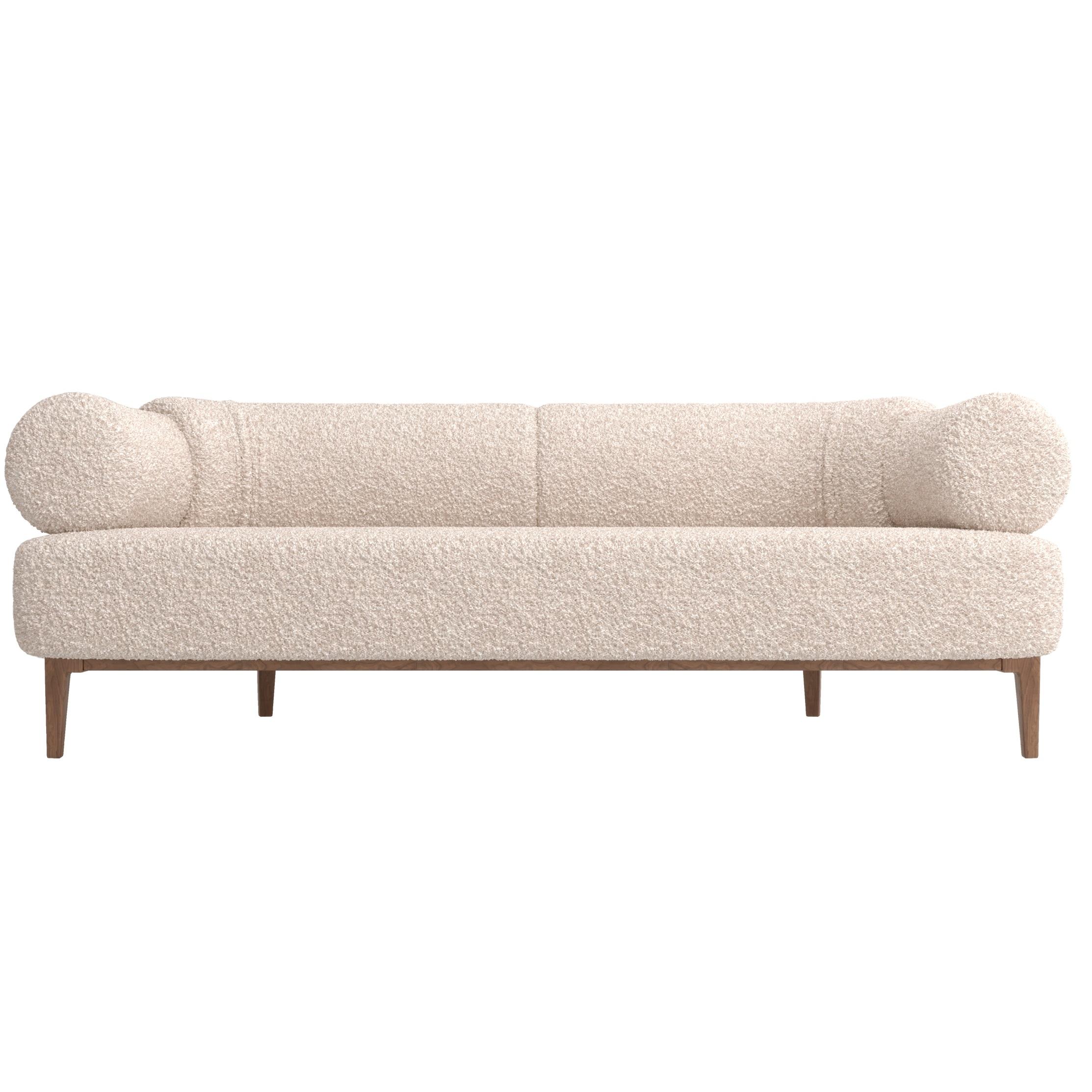 Zeitgenössisches Sofa mit Boucl-Stoff gepolstert im Zustand „Neu“ im Angebot in NEW YORK, NY
