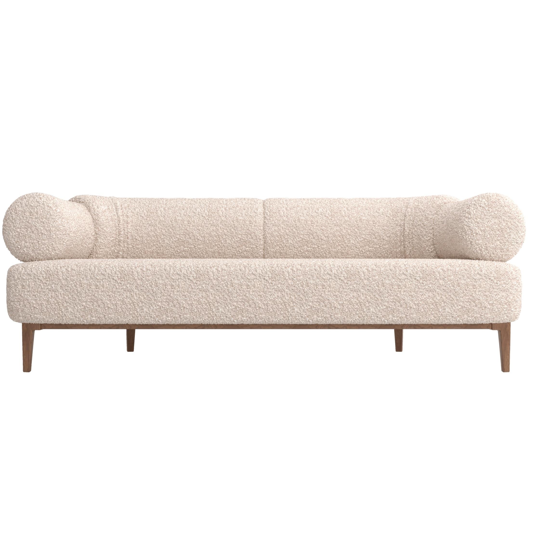 Zeitgenössisches Sofa mit Boucl-Stoff gepolstert im Zustand „Neu“ im Angebot in New York, NY