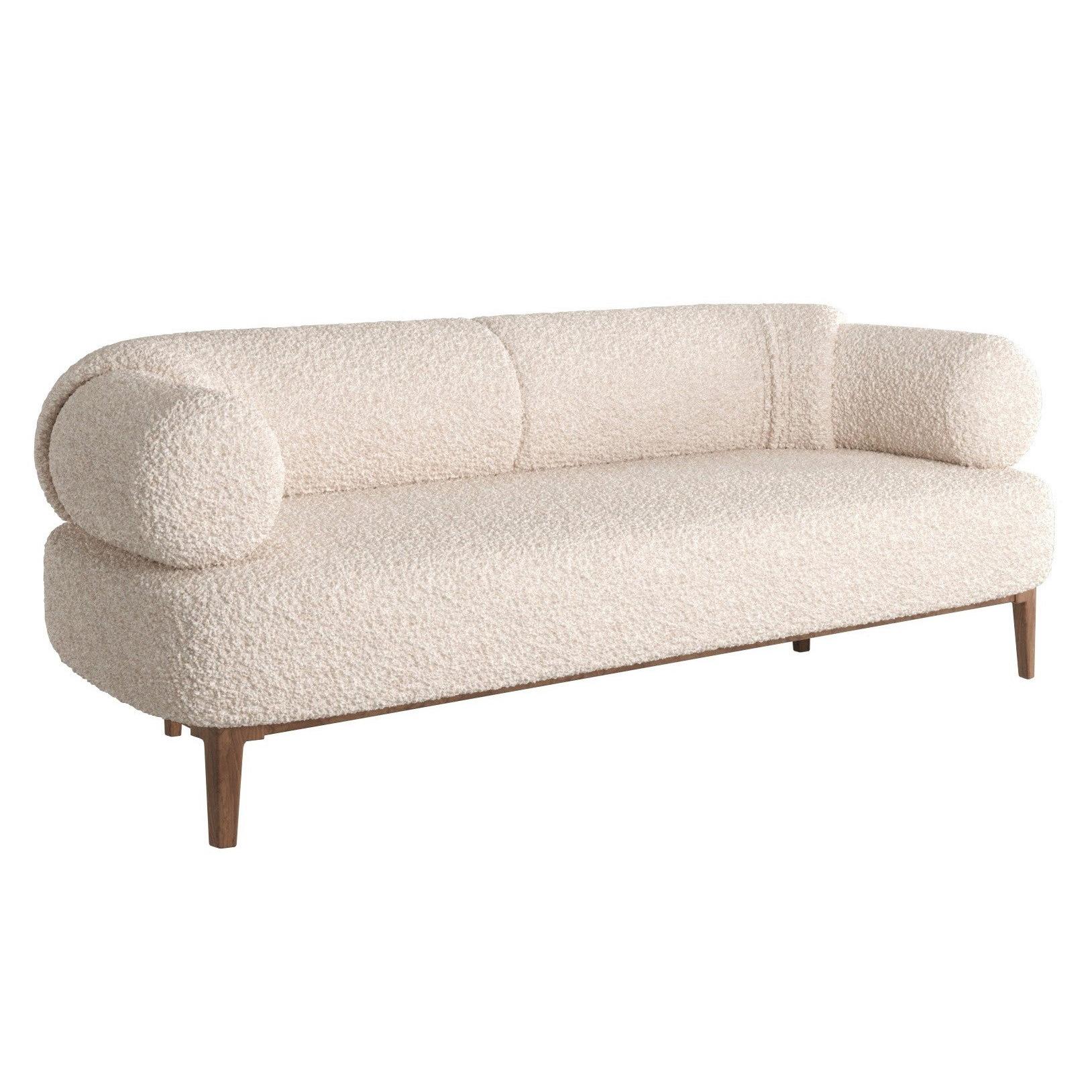 Contemporary Sofa Upholstered in Bouclé Fabric For Sale