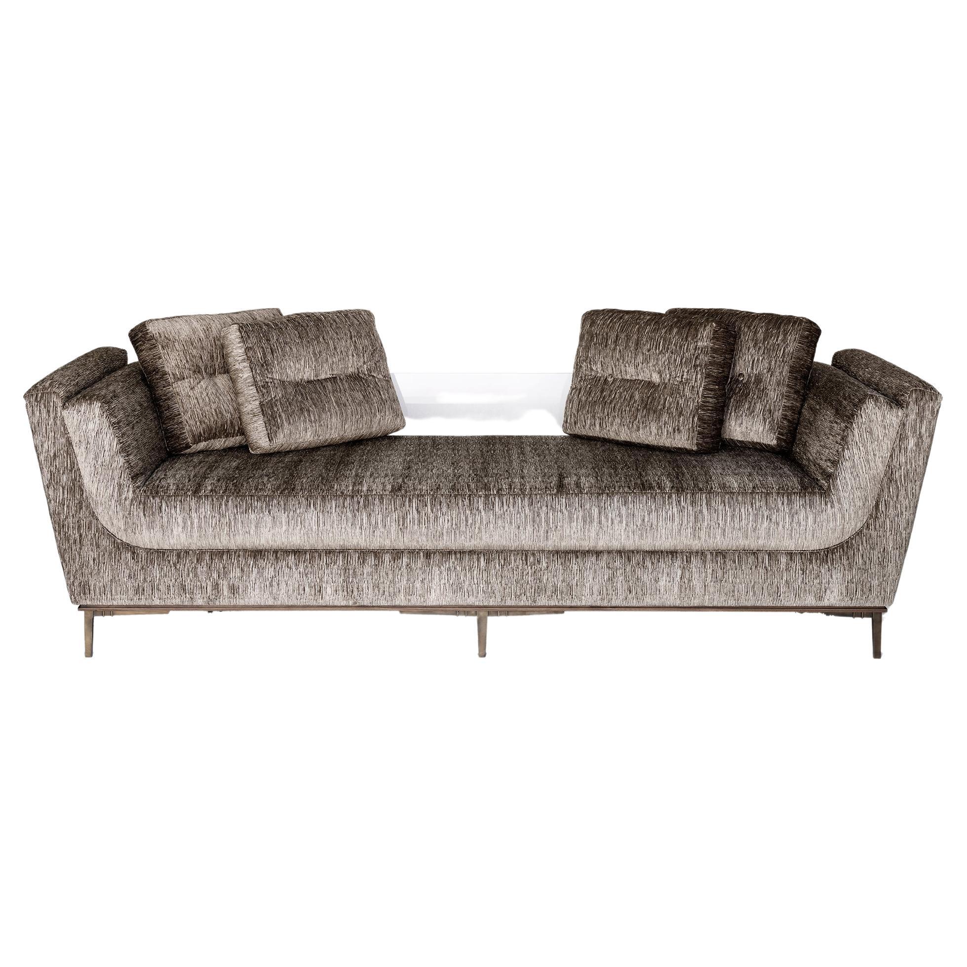 Contemporary Sofa with Cast Bronze Legs and Lucite Back COM ONLY For ...