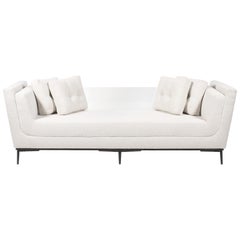 Contemporary Sofa with Cast Bronze Legs and Lucite Back   COM ONLY
