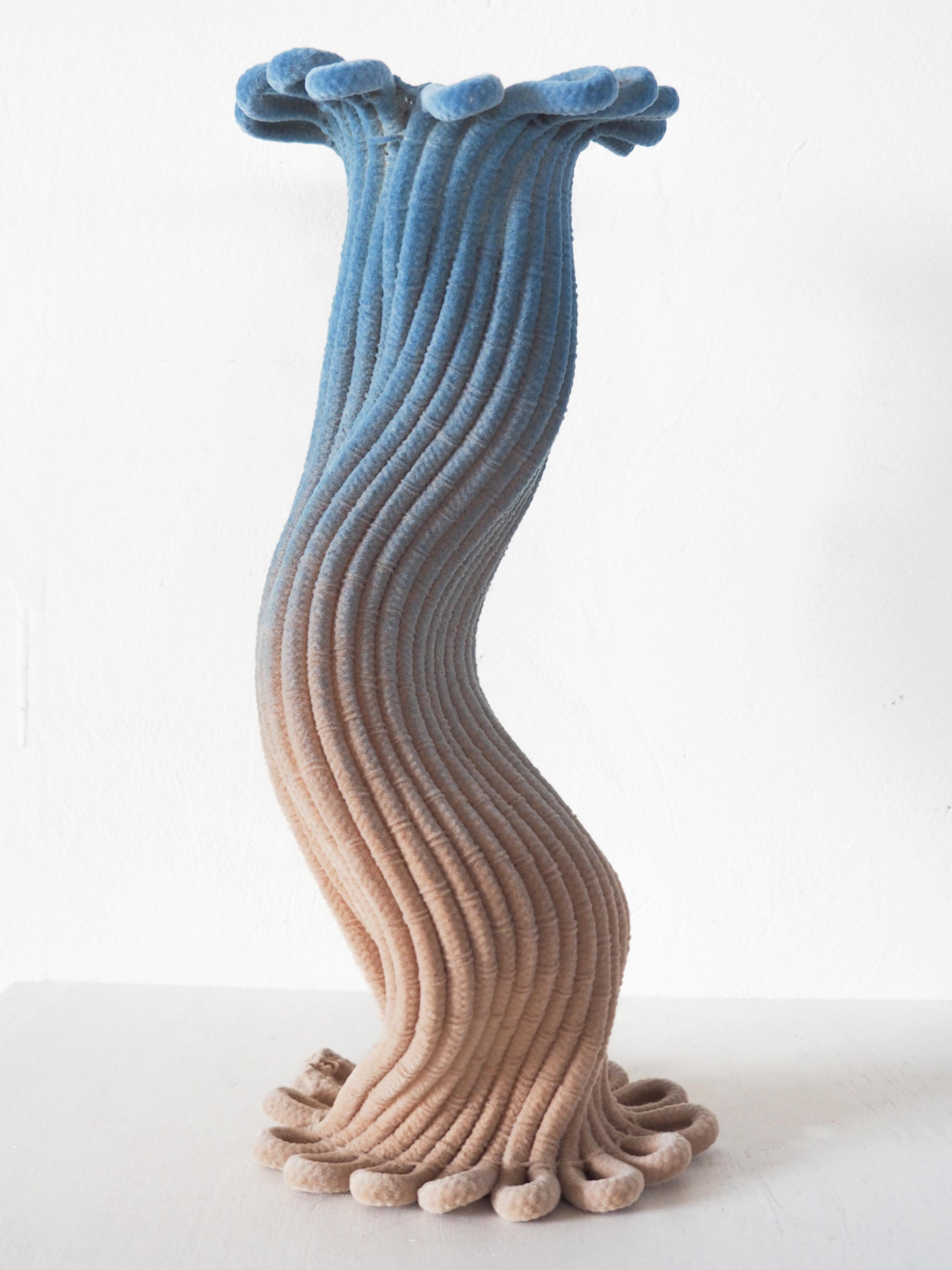 Dutch Contemporary Soft Parachute Rope Multicolour Vase Medium by Sarah Roseman For Sale