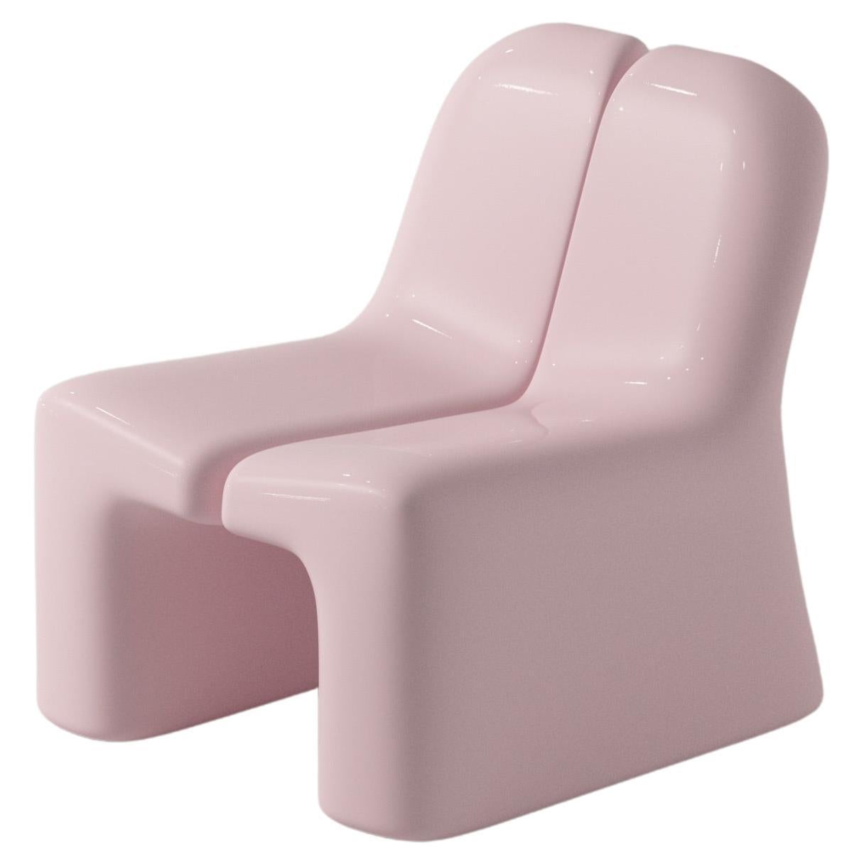 Contemporary Soft Shaped Opposite Chair in Pink by Six N. Five