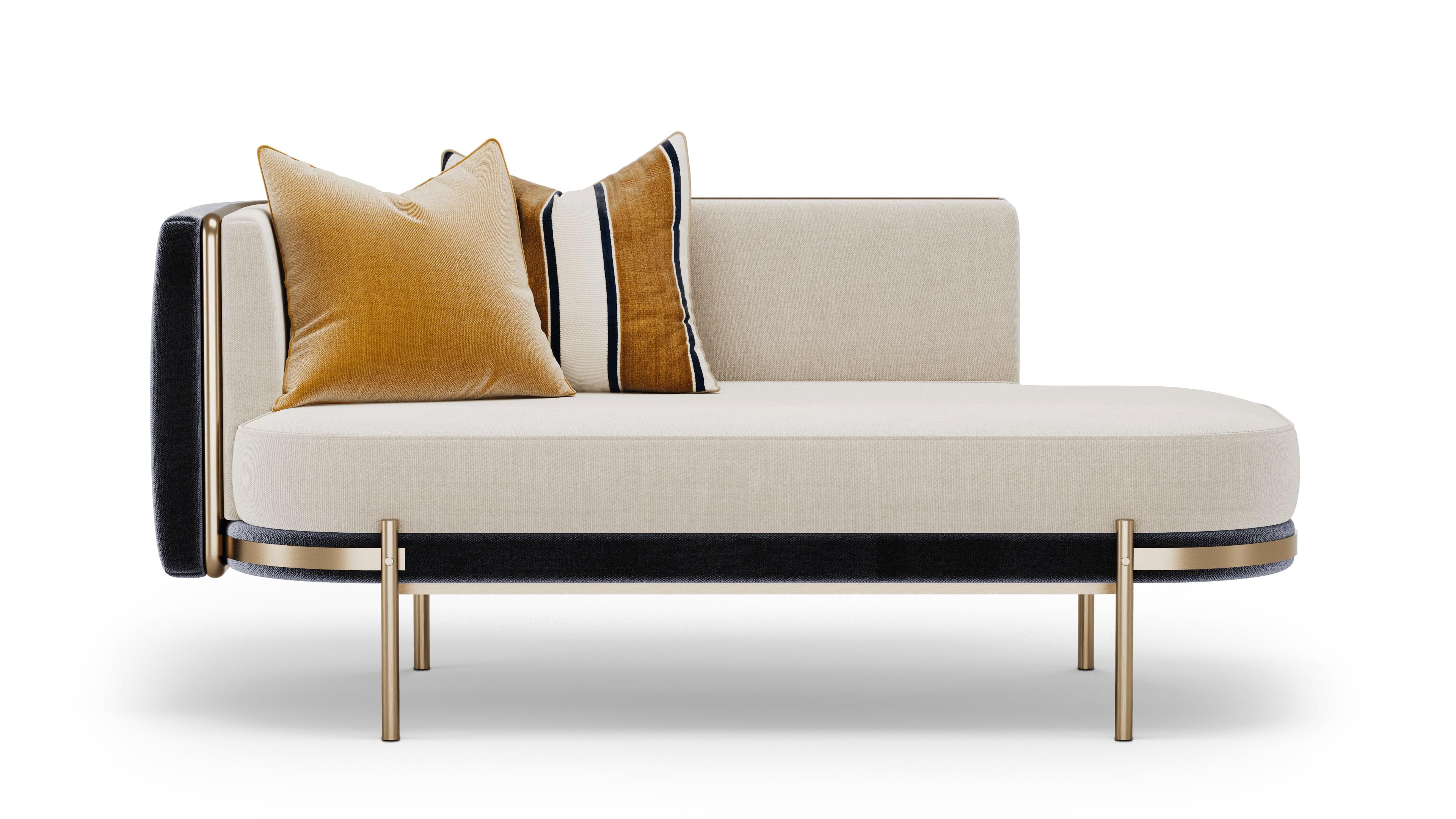 Mid-Century Modern Contemporary Solene Daybed With Sleek Curved Silhouette For Sale