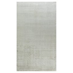 Tapis contemporain en soie et laine beige massif fait à la main par Doris Leslie Blau