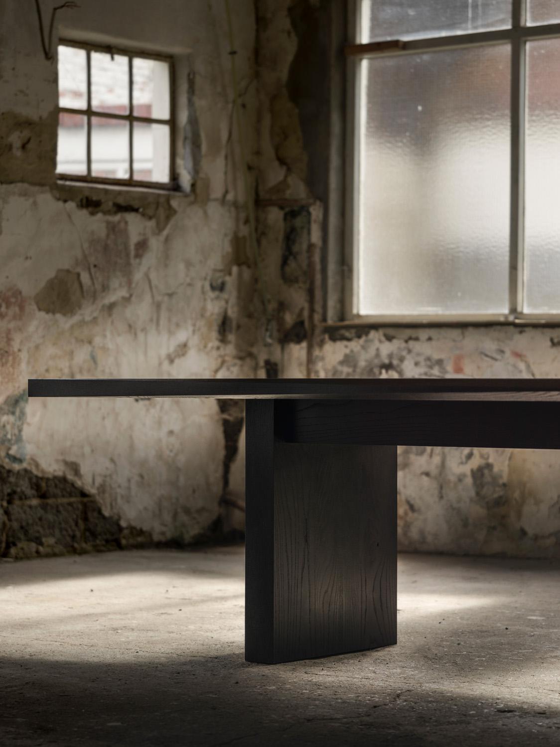 Hand-Crafted Contemporary Solid Black Ash Hera Dining Table by Tim Vranken For Sale