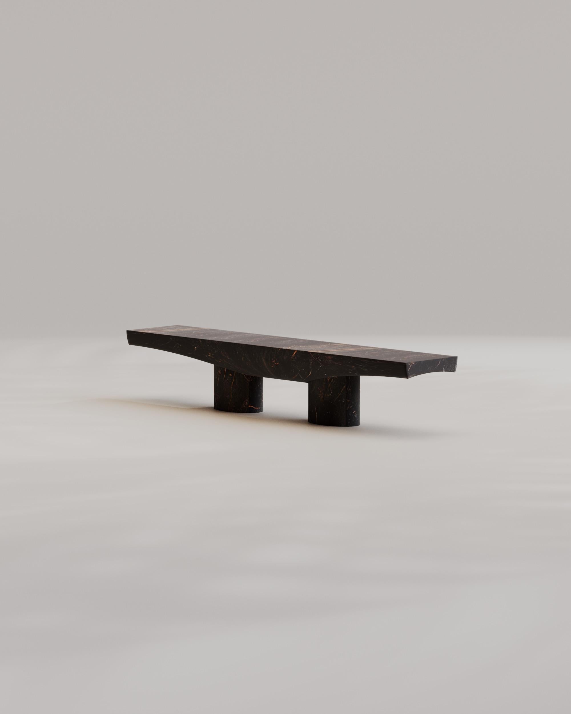Italian Contemporary Solid Black Port Saint Laurent Abraccio Bench 140 by Studio Narra For Sale