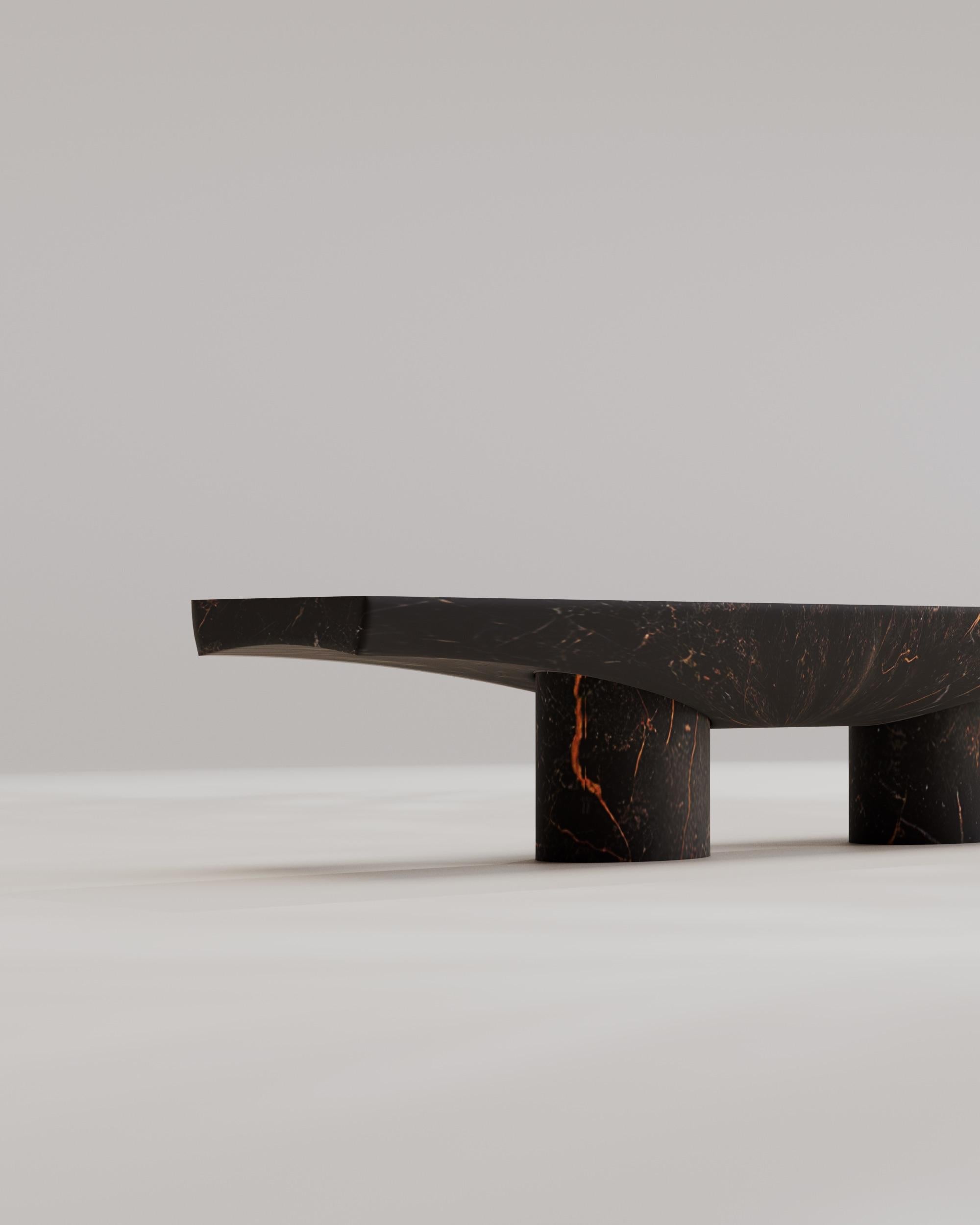 Hand-Crafted Contemporary Solid Black Port Saint Laurent Abraccio Bench 140 by Studio Narra For Sale