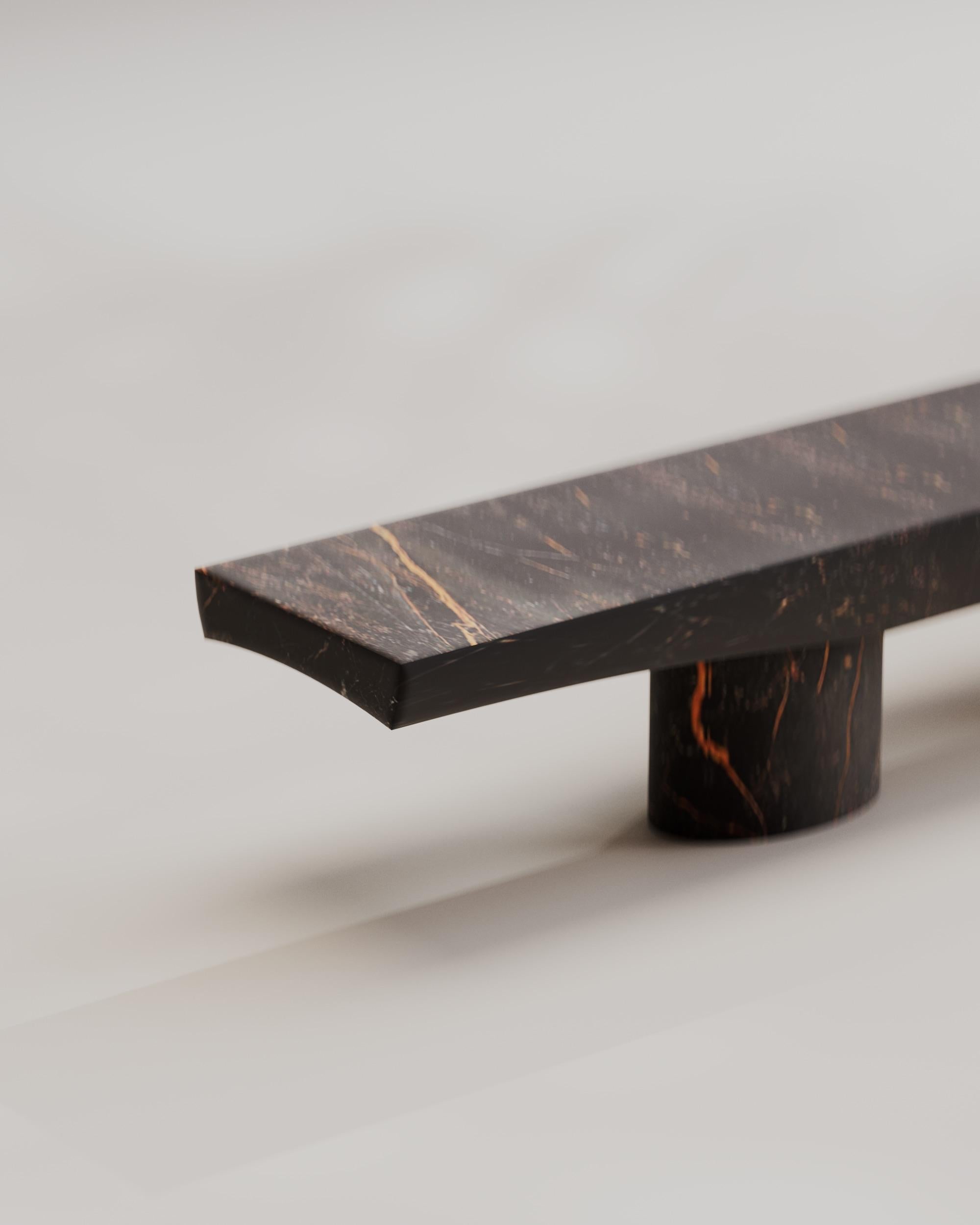 Contemporary Solid Black Port Saint Laurent Abraccio Bench 140 by Studio Narra In New Condition For Sale In 1204, CH