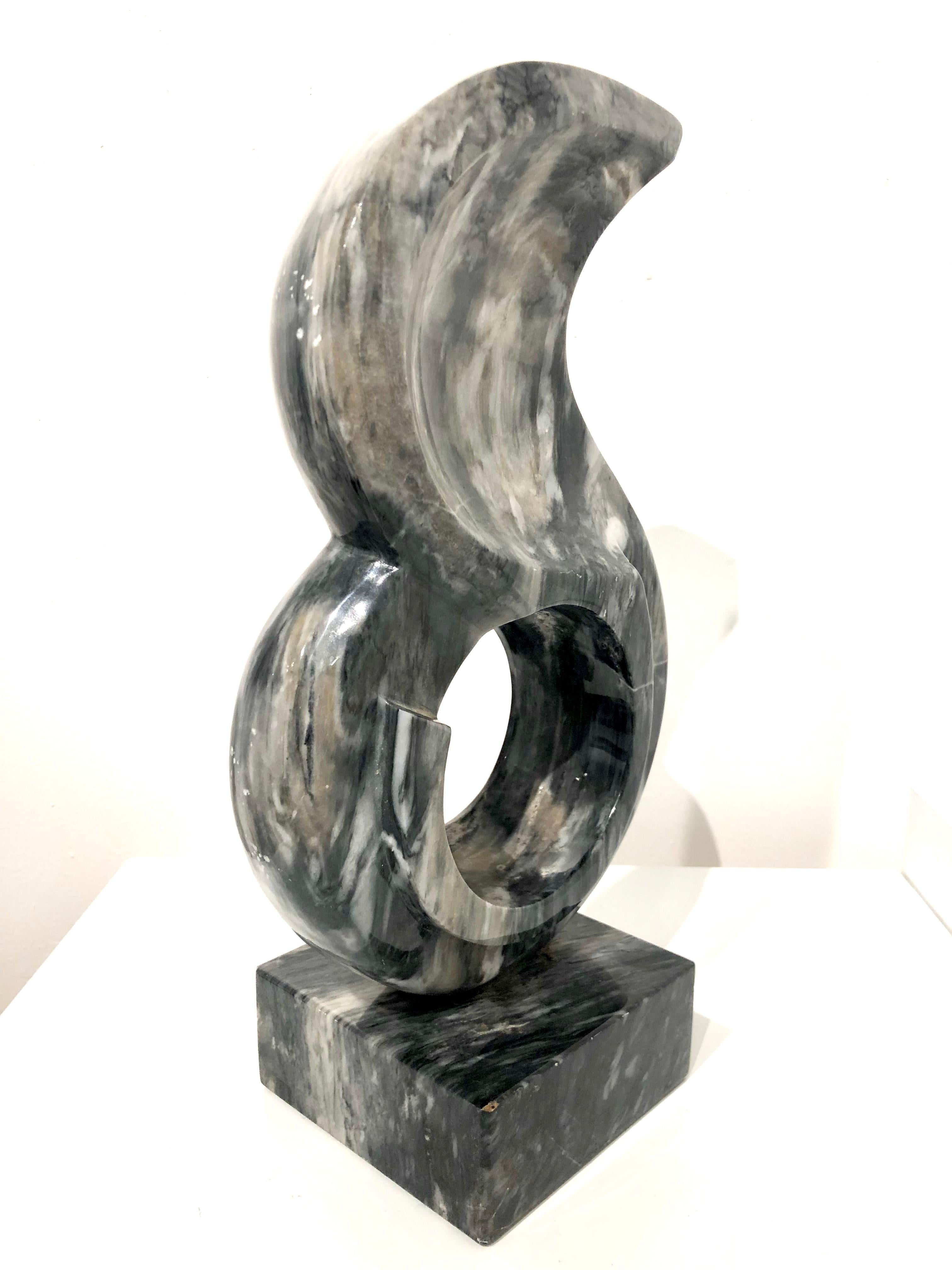 Post-Modern Contemporary Solid Black and White Abstract Sculpture For Sale