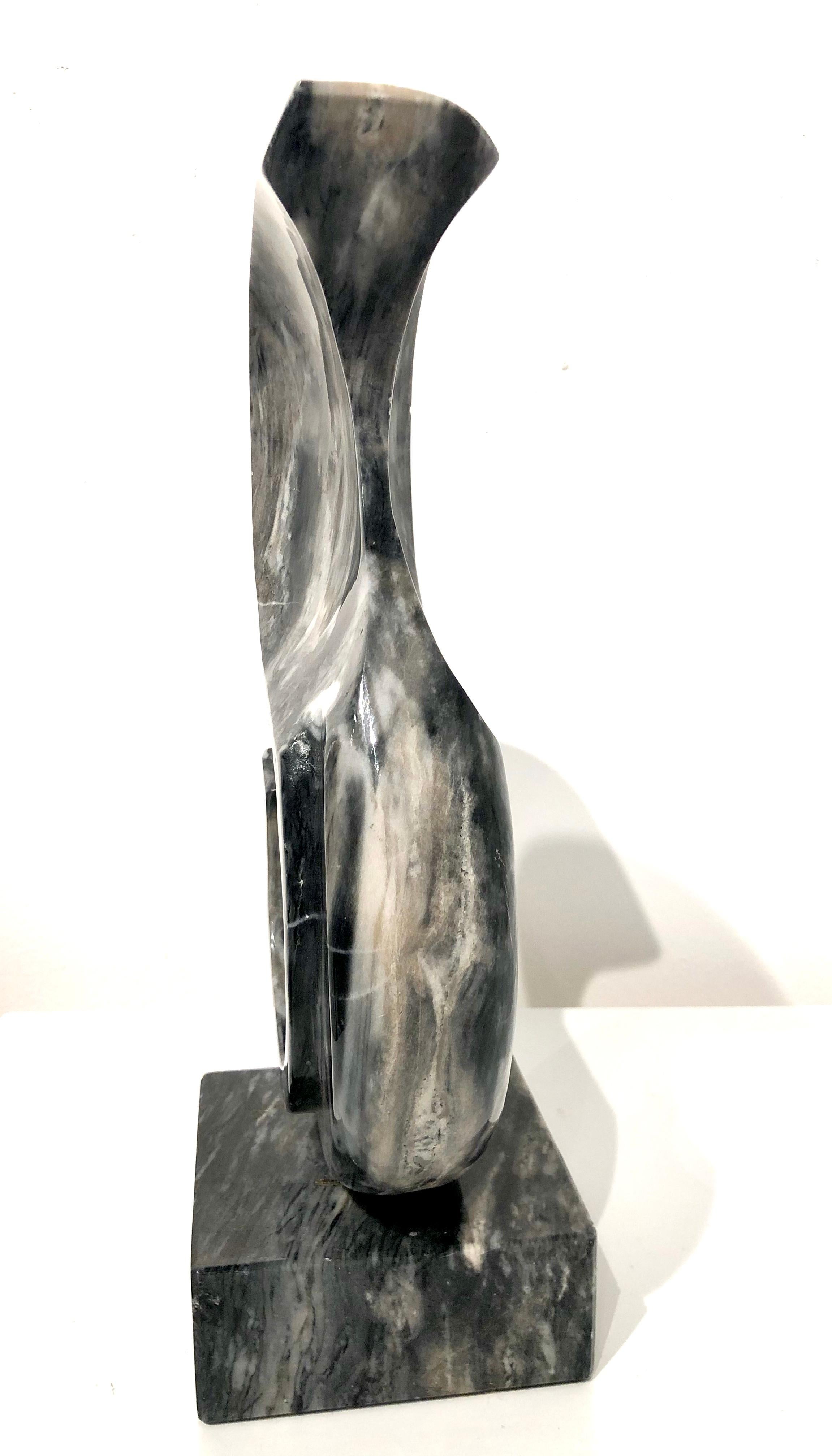 Contemporary Solid Black and White Abstract Sculpture In Good Condition For Sale In San Diego, CA