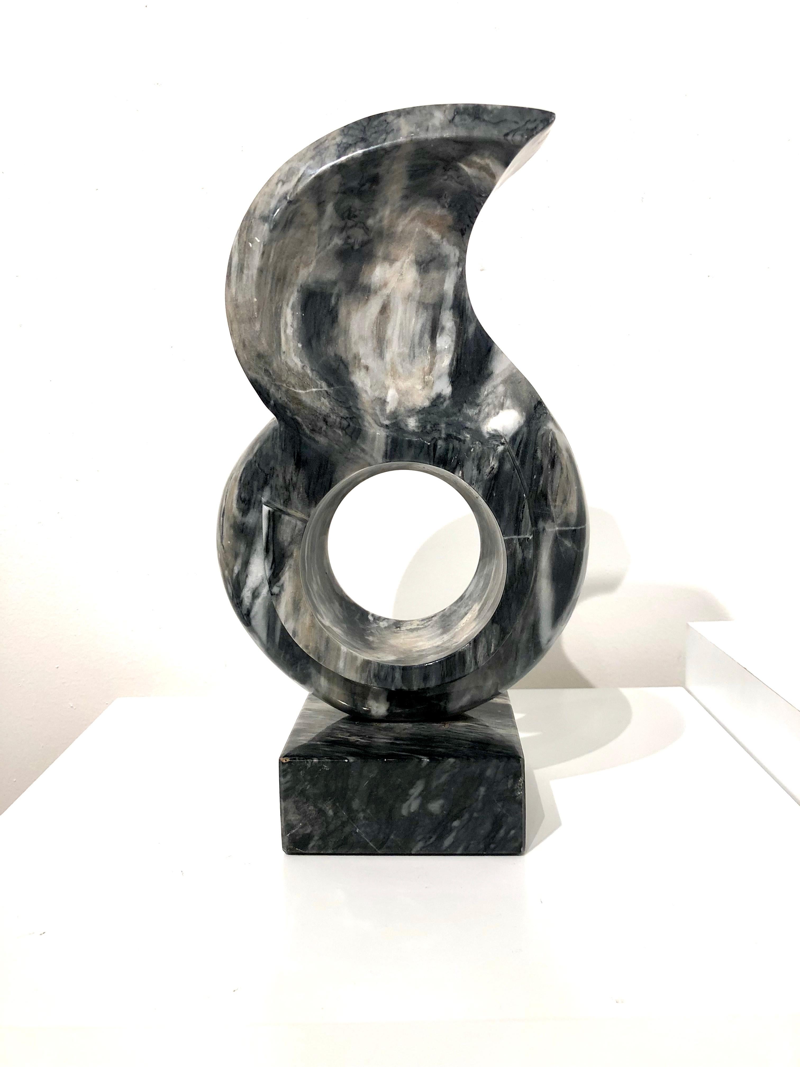 20th Century Contemporary Solid Black and White Abstract Sculpture For Sale