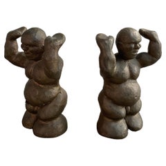 Contemporary solid brass naked chubby men - set of 2