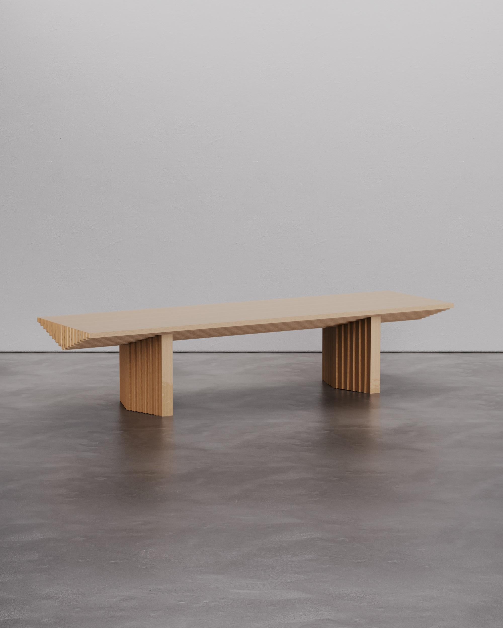 Belgian Contemporary Solid Brown Oak, Geometrical Ater Dining Table by Tim Vranken For Sale