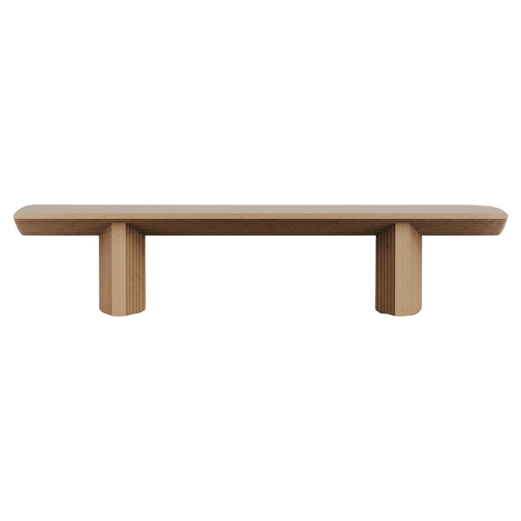 Contemporary Solid Brown Oak, Geometrical Ater Dining Table by Tim Vranken For Sale