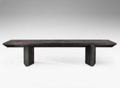 Contemporary Solid Burned Pine, Geometrical Ater Dining Table by Tim Vranken