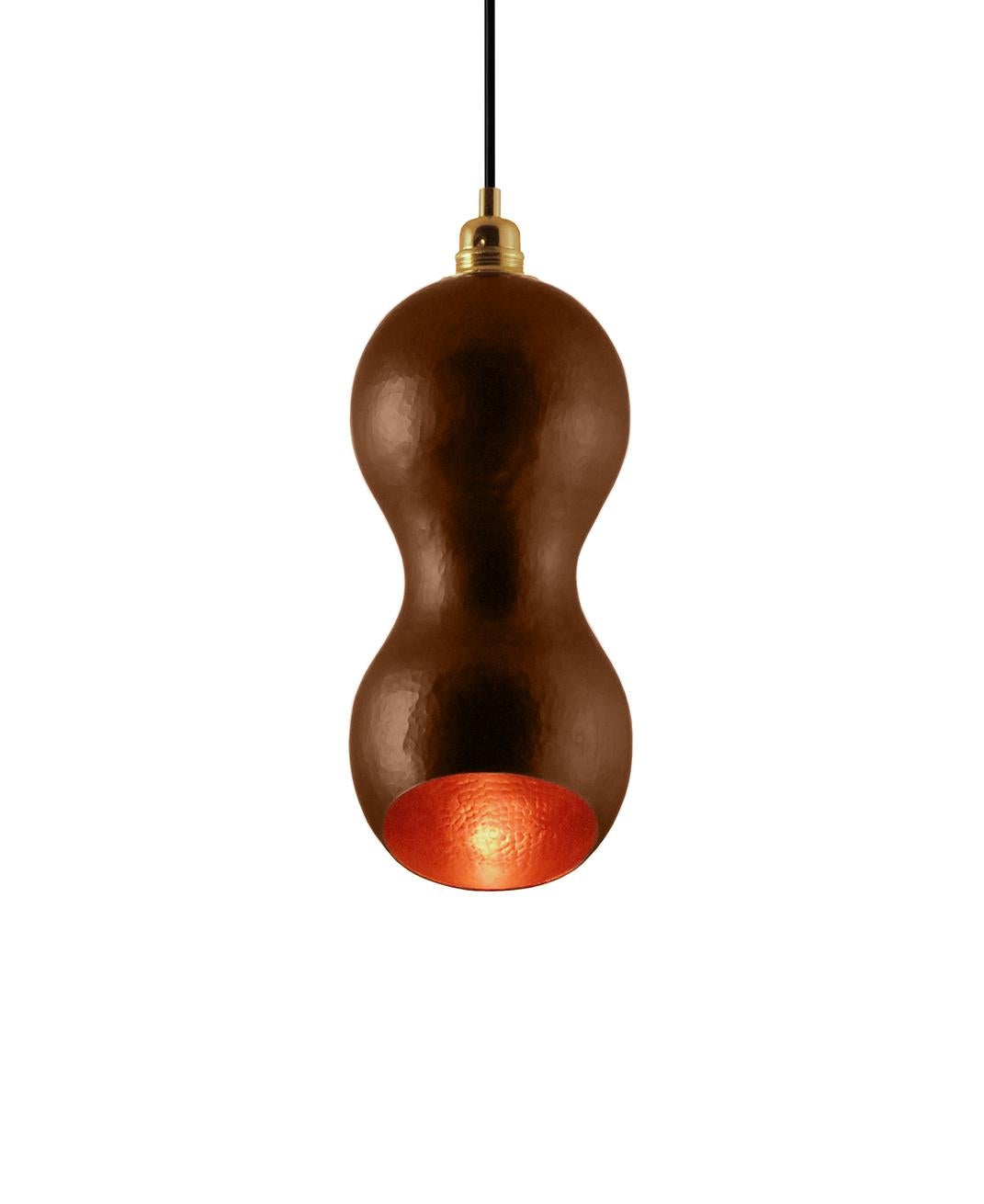 Contemporary Solid Copper Architectural Pendant Lamp in Gold Finish For Sale 4