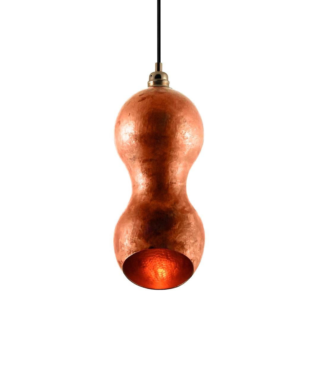 Contemporary Solid Copper Architectural Pendant Lamp in Gold Finish For Sale 2