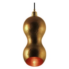 Contemporary Solid Copper Architectural Pendant Lamp in Gold Finish
