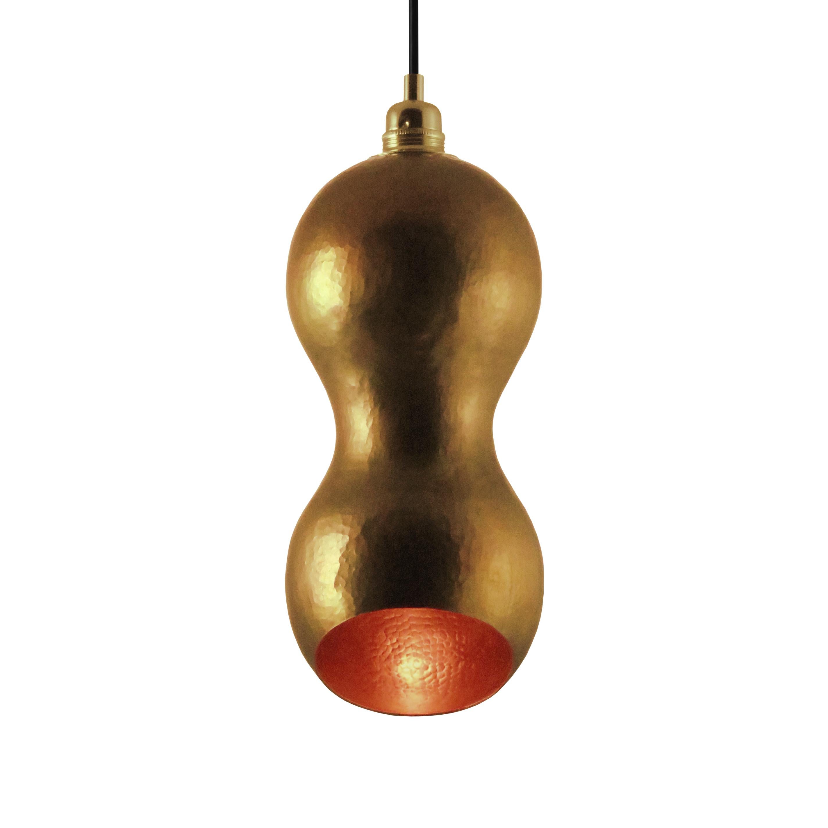 Modern Contemporary Solid Copper Architectural Pendant Lamp in Natural finish For Sale