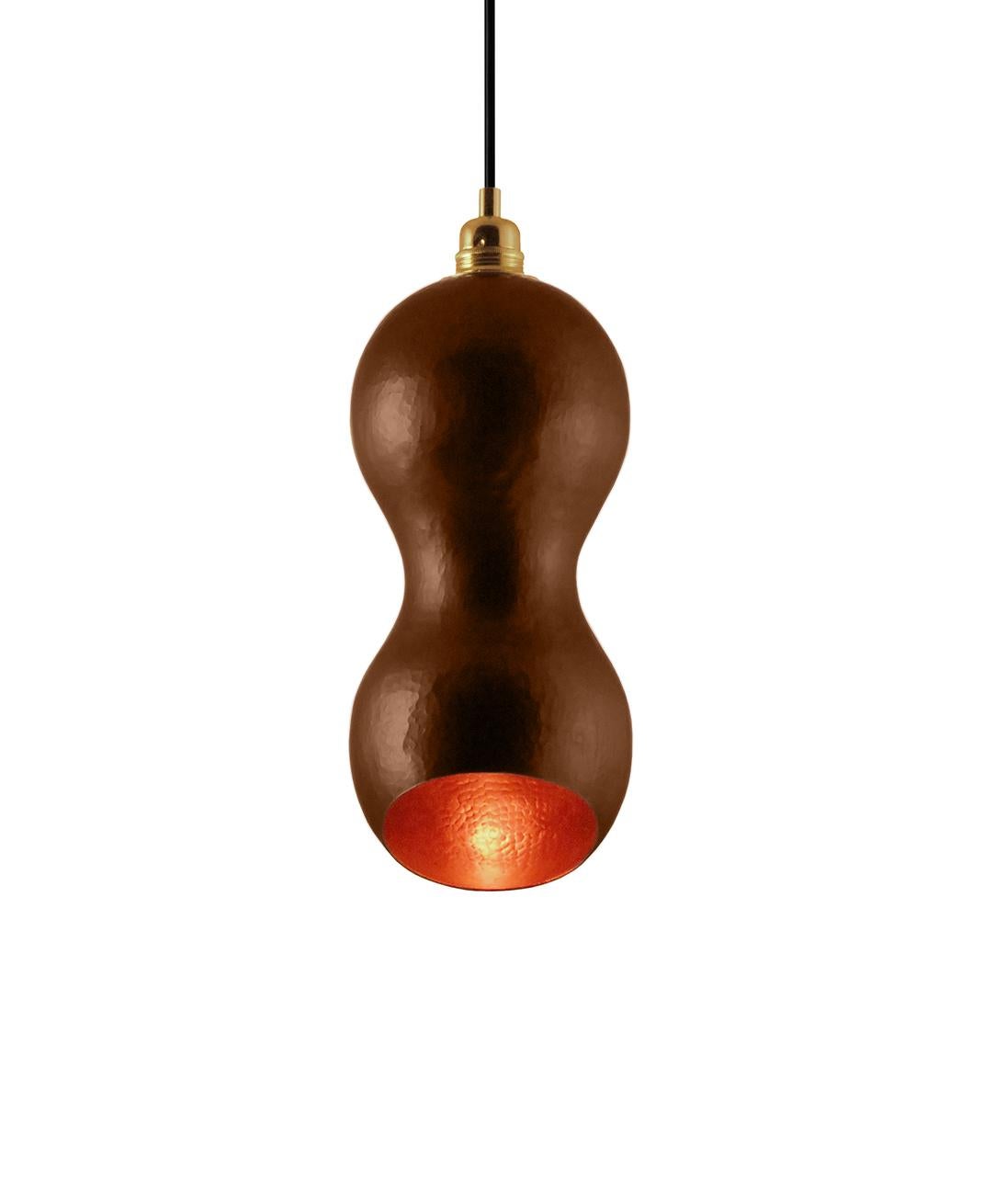 Contemporary Solid Copper Architectural Pendant Lamp in Natural finish For Sale 1