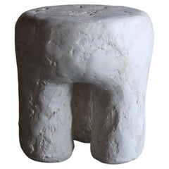 Contemporary Solid Fluid Spackle Stool in Ceramic