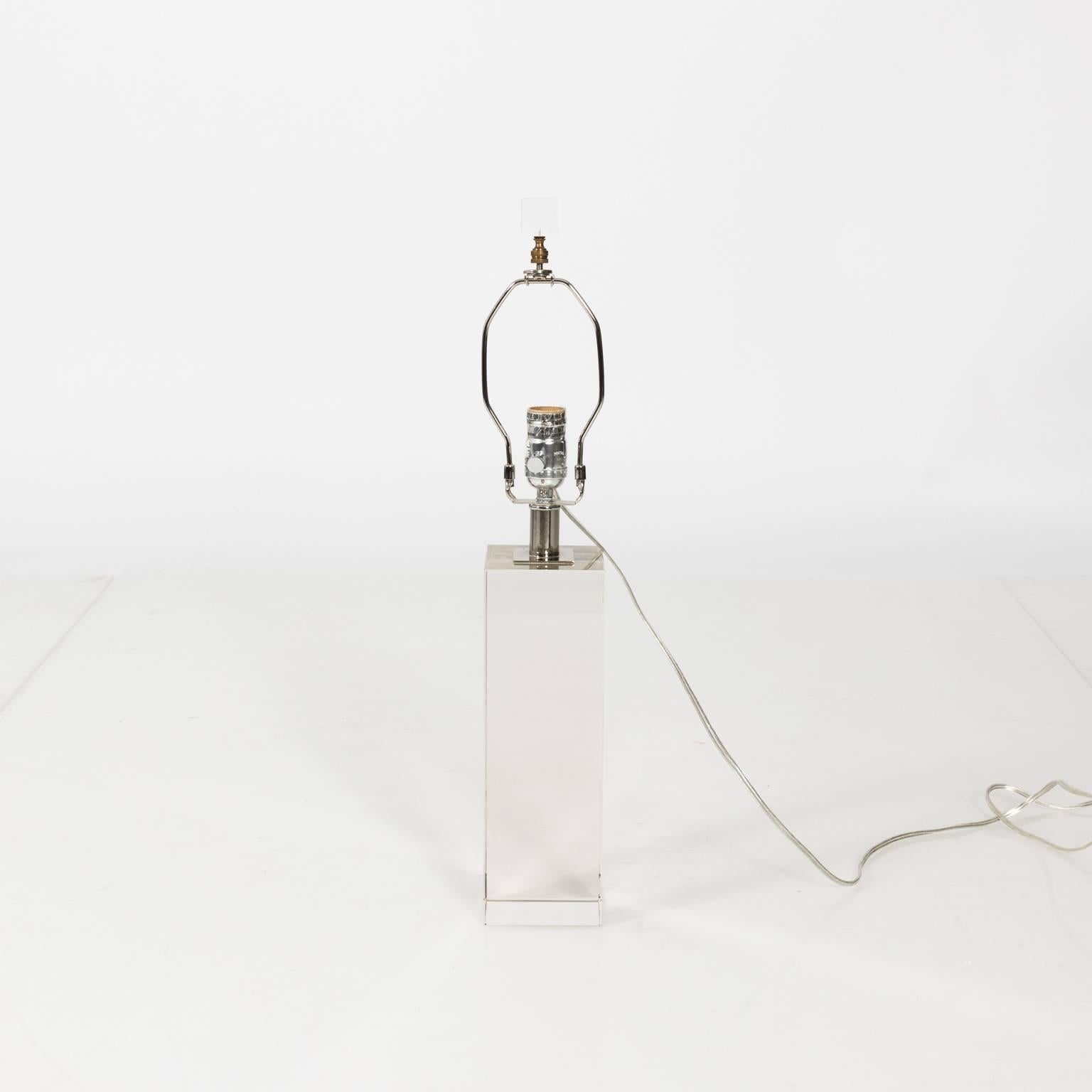 Mid-Century Modern Contemporary Solid Glass Lamp For Sale