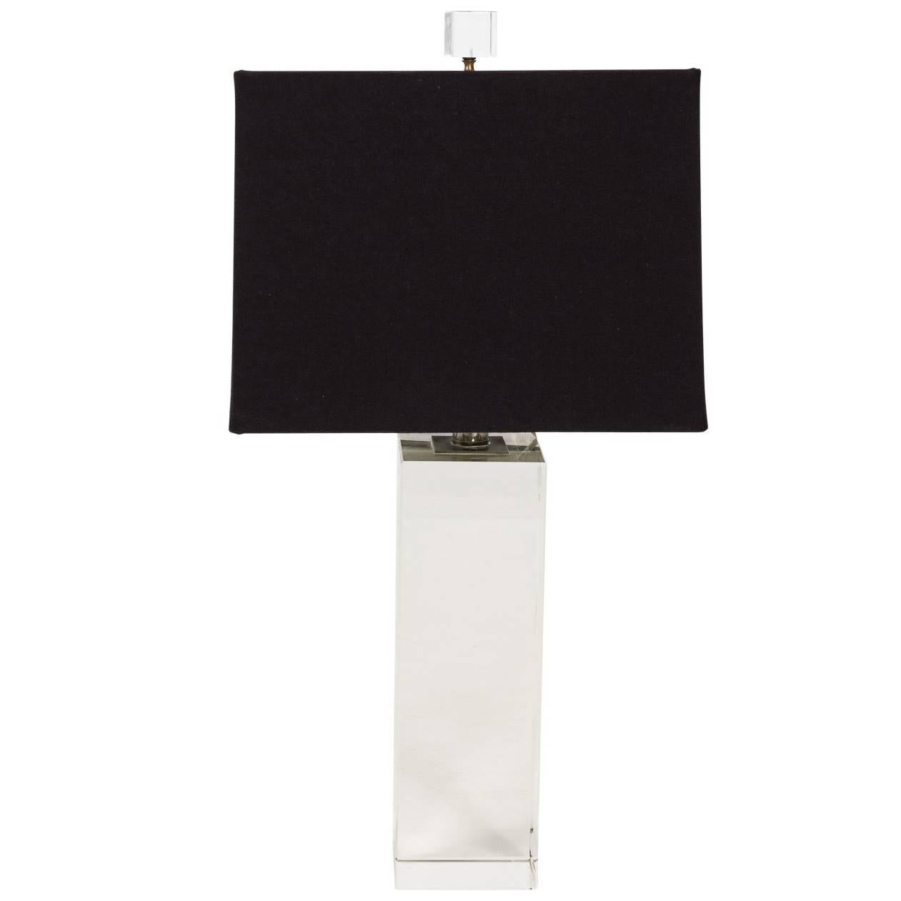 Contemporary Solid Glass Lamp For Sale