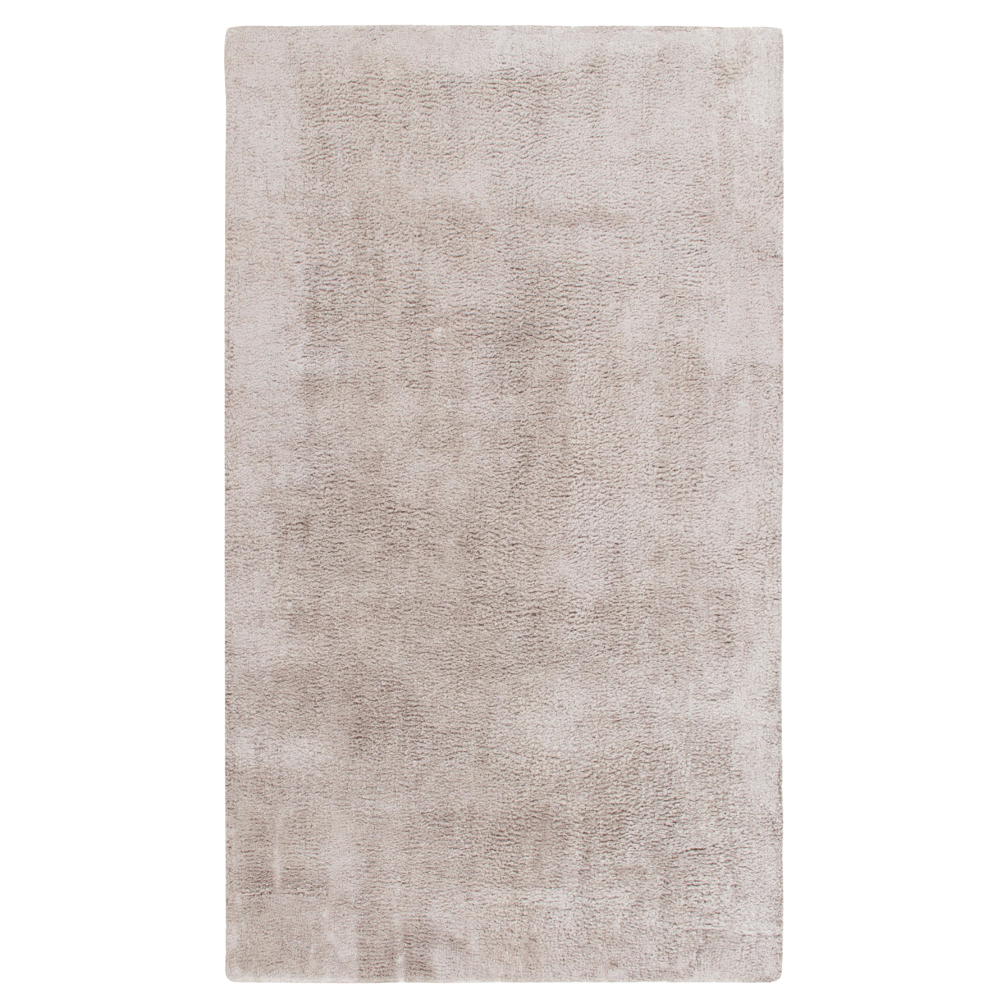 Tapis et tapis contemporain Kilim gris massif à poils longs