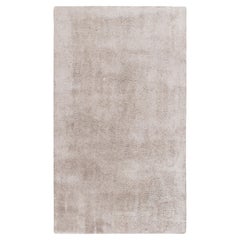 Contemporary Solid Gray Rug in Shag Pile by Rug & Kilim